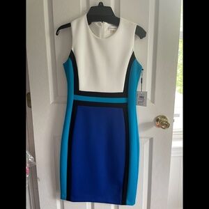 Calvin Klein Blue Color Block Dress